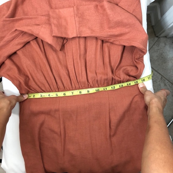 Abercrombie & Fitch Linen Button Down Lined Long Sleeve Rusty Shirt Dress XSP - Picture 14 of 16
